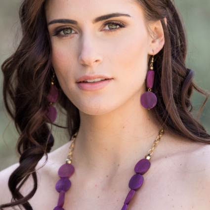 Omala Primrose and Plum Collection Earrings - Two Discs