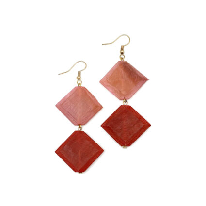 Omala Rosy Cheeks Collection Earrings - Faceted Squares