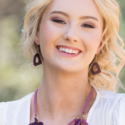 Omala Primrose and Plum Collection Earrings - Abstract Bead