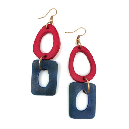 Omala Bold & Brash Collection Earrings - Hoop and Rectangle