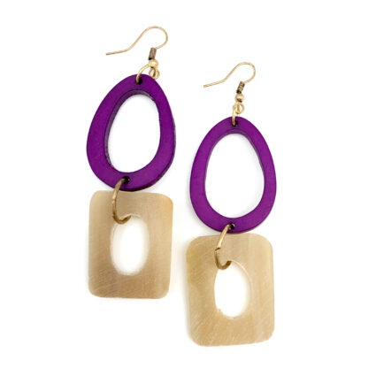 Omala Bold & Brash Collection Earrings - Hoop and Rectangle