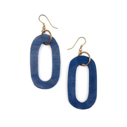 Omala Azure Coast Collection Earrings - Long Oval Beads