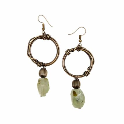 Banjara Antiqued Ring Earrings with Red Jasper Stone