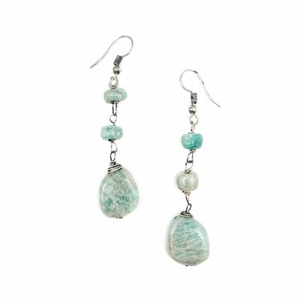 Banjara Semi-Precious Stone Earrings - Amazonite
