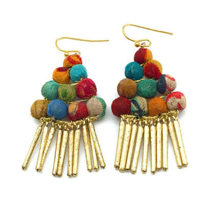 Aasha Cluster with Fringe Earrings