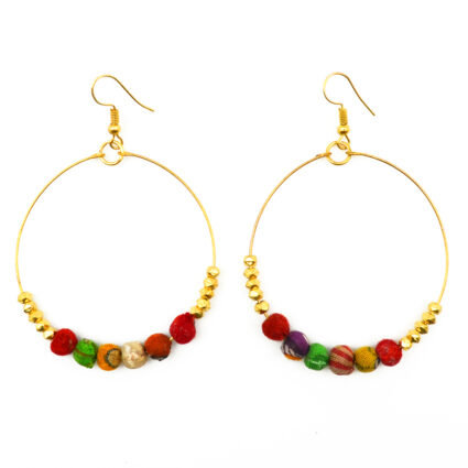 Aasha Nuggets Open Hoop Earrings