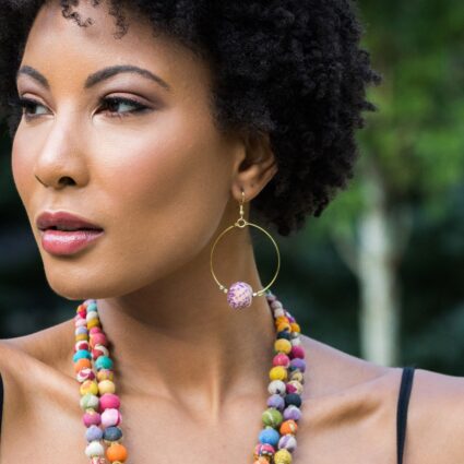 Aasha Large Hoop Bead Earrings