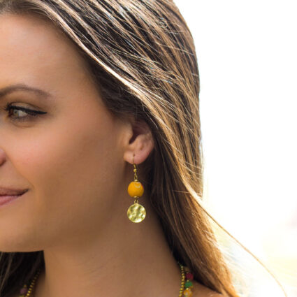 Aasha Hammered Disc Earrings