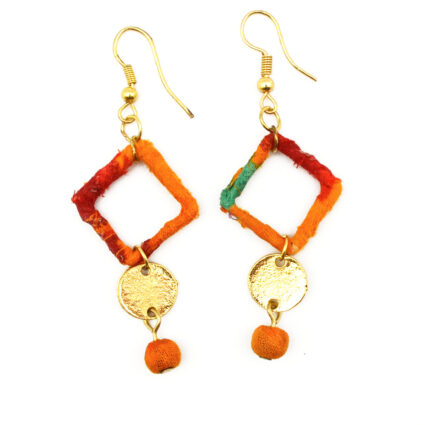 Aasha Square and Disc Bead Earrings