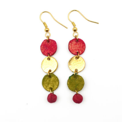 Aasha Row of Coin Beads Earrings