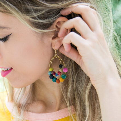 Aasha Hoops with Beads Earrings