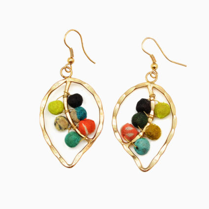 Aasha Leaf Beaded Earrings