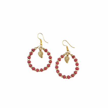 Sachi Mulberry Mix Collection Earrings - Dark Pink Ring
