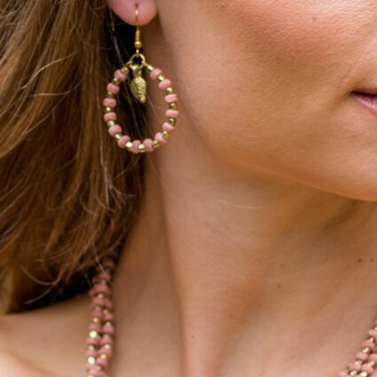 Sachi Mulberry Mix Collection Earrings - Light Pink Ring