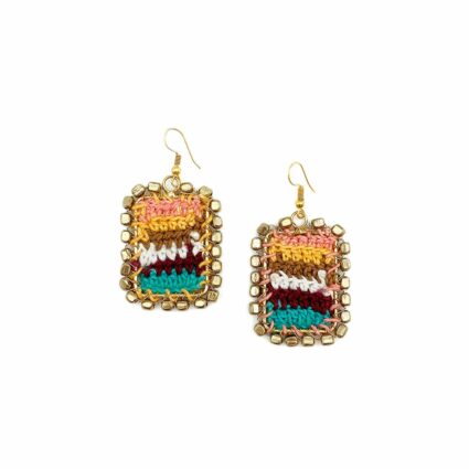 Sachi Warp & Weft Collection Earrings - Woven Rectangles