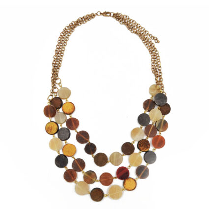 Omala Autumn Neutrals Collection Necklace - Circular Rows