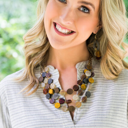 Omala Autumn Neutrals Collection Necklace - Circular Rows