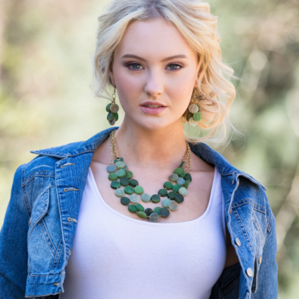 Omala Verdant Collection Necklace - Circular Rows