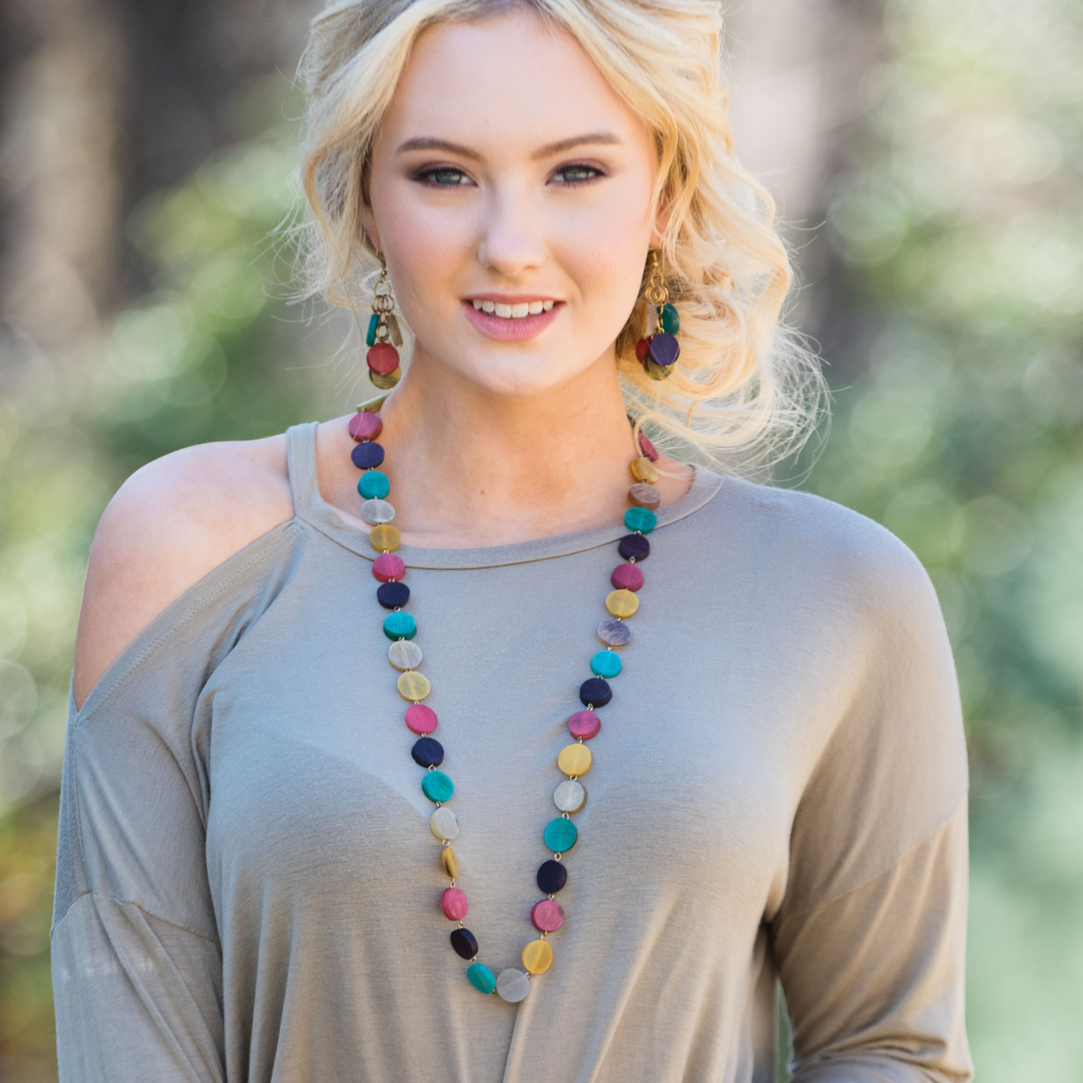 Omala Wildberry Collection Necklace - Long Small Circles