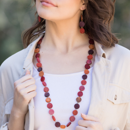 Omala Rosy Cheeks Collection Necklace - Long Small Circles