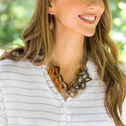 Omala Autumn Neutrals Collection Necklace - Abstract Layer