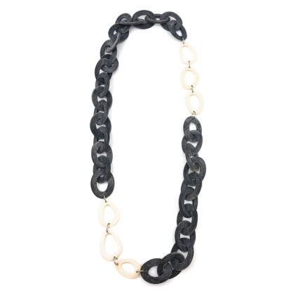 Omala Silver Fog Collection Necklace - Two Color Links