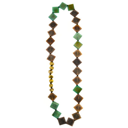Omala Verdant Collection Necklace - Squares and Metal