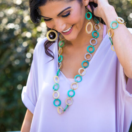 Omala Verdant Collection Necklace - Small Open Rings