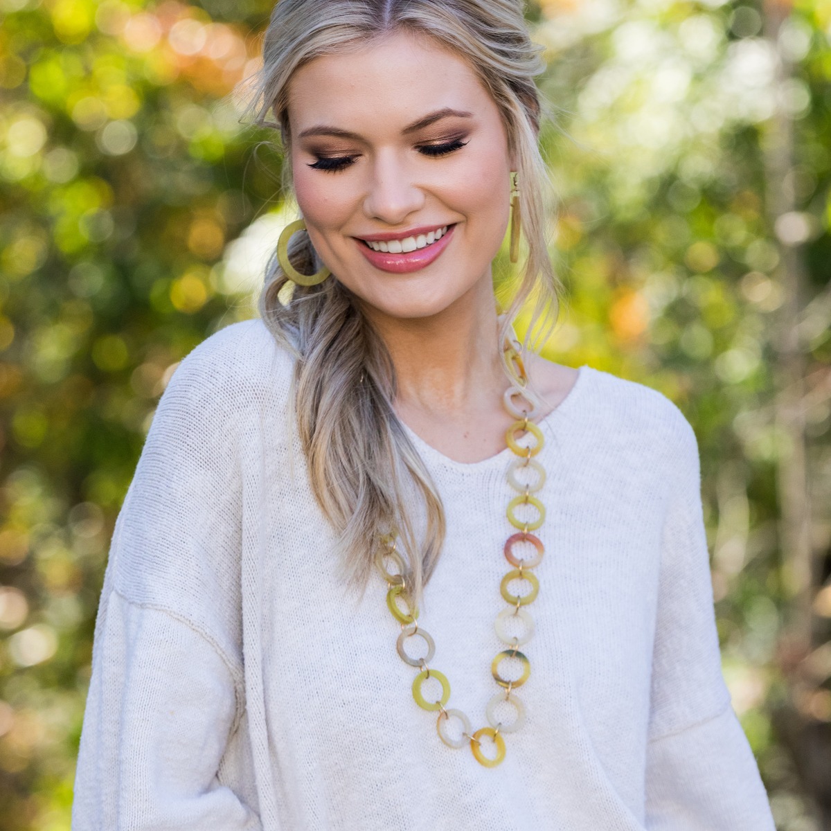 Omala Citrus Sunshine Collection Necklace - Small Open Rings