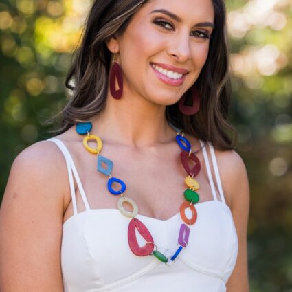 Omala Rainbow Collection Necklace - Mixed Shapes Links