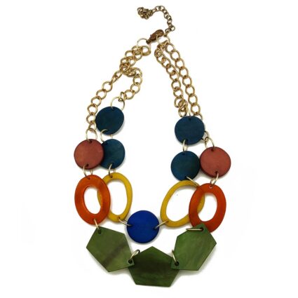 Omala Rainbow Collection - Geometric Bib Necklace