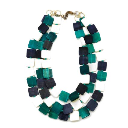 Omala Azure Coast Collection Necklace - Triple Layer Bib