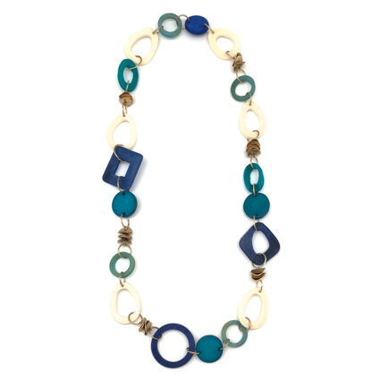 Omala Azure Coast Collection Necklace - Links and Brass