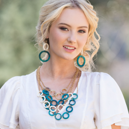 Omala Azure Coast Collection - Layered Rings Necklace
