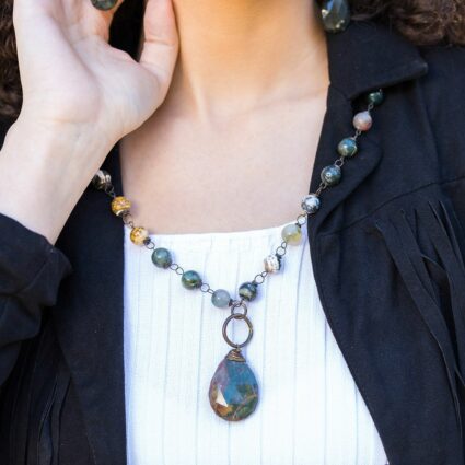 Banjara Semi-Precious Stone Necklace - Agate & Bloodstone
