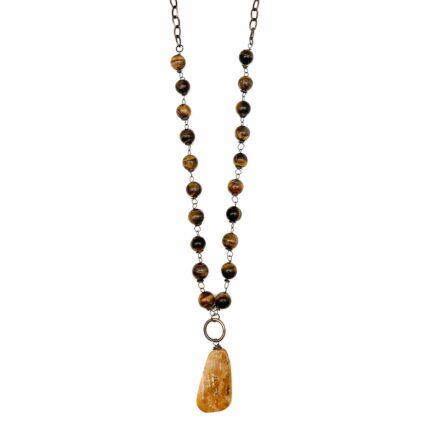 Banjara Semi-Precious Stone Necklace - Tigereye