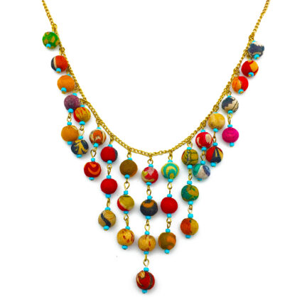 Aasha Dangling Beads Bib Necklace