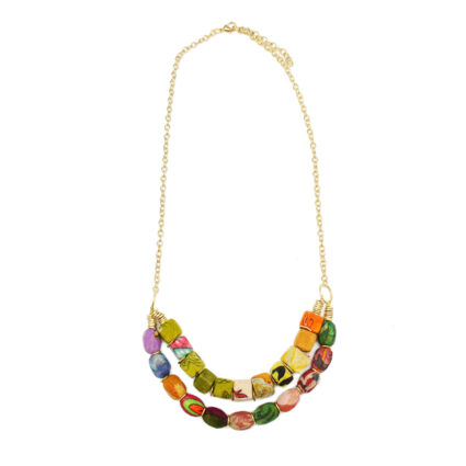 Aasha Ovals and Squares Two Layers Necklace
