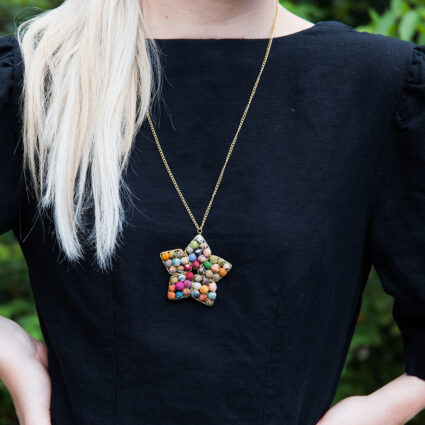 Aasha Star Flower Pendant Long Necklace