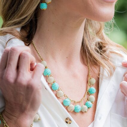 Sachi Turquoise Waters Necklace -Circle Dangle Beads