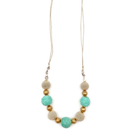 Sachi Turquoise Waters Necklace - Circles, Shells, Gold
