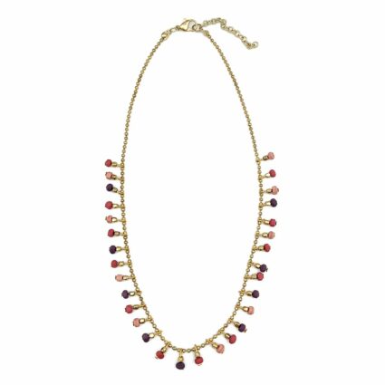 Sachi Mulberry Mix Necklace - Mixed Single Drop Beads