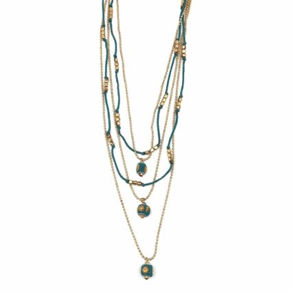 Sachi Ocean Sky Collection Necklace - 5 Strand Chain & Beads