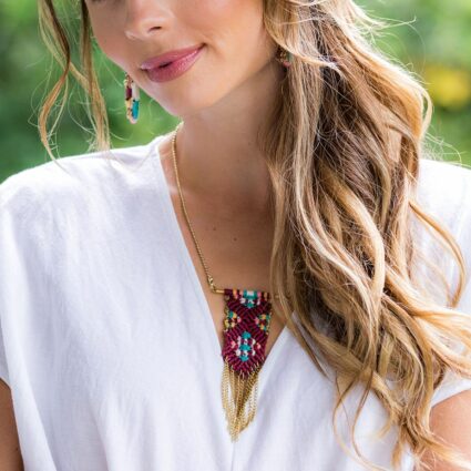 Sachi Warp & Weft Collection Necklace - Woven Fabric Chains