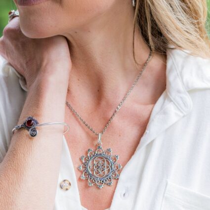 Tanvi Collection Necklace - Silver Filigree and Spirals