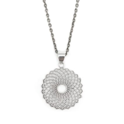 Tanvi Collection Necklace - Silver Multilayered Petals