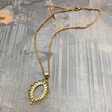 Tanvi Collection Necklace - Gold Scalloped Marquise