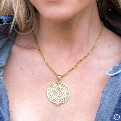 Tanvi Collection Necklace - Gold Tree in Ornate Frame