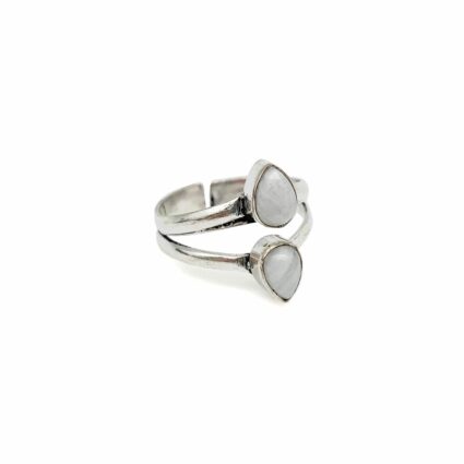 Tanvi Collection Ring - Silver with Double Moonstone