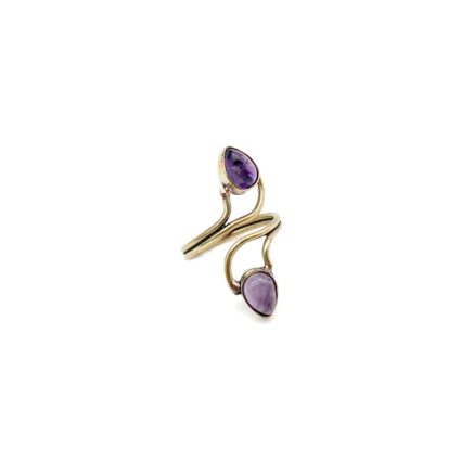 Tanvi Collection Ring - Gold with Double Amethyst